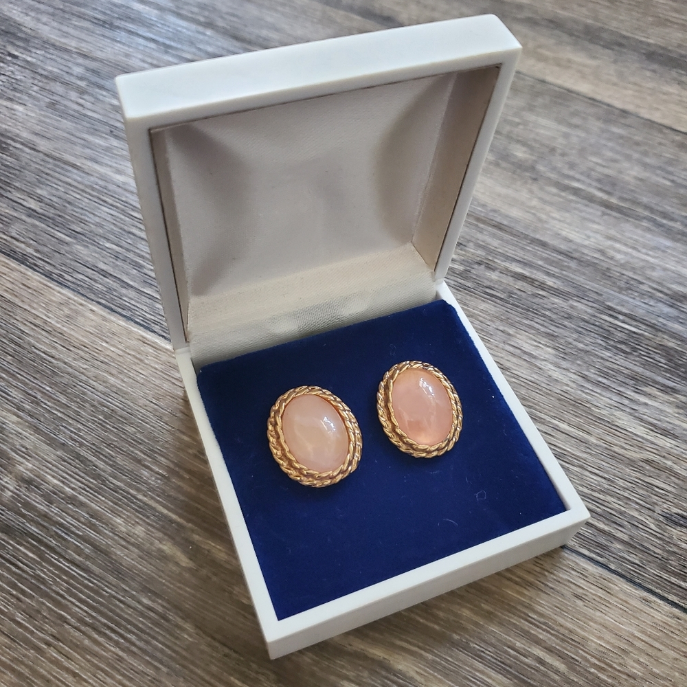 Costume Earrings with Rose Quartz
